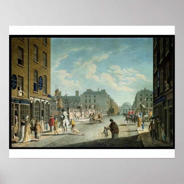 Poster Capel Street with the Royal Exchange, Dublin, 1800 (Devant)