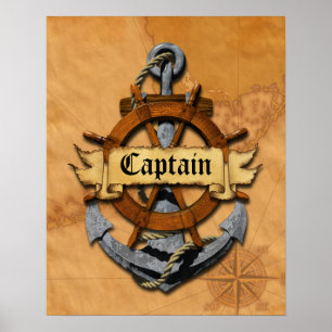 Poster Capitaine Anchor et roue