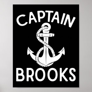 Poster Capitaine Brooks Voilier Ancre Bateau Navire