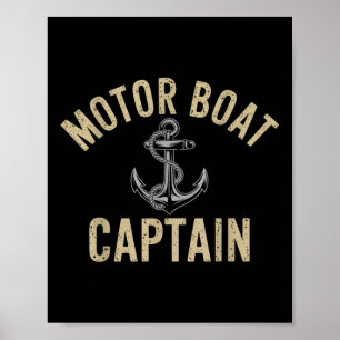 Poster Capitaine de bateau à moteur Explorateur de la vie