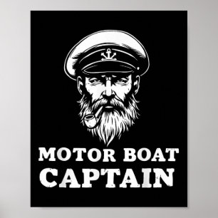 Poster Capitaine de Bateau à Moteur Tee Tenue de Bateau D