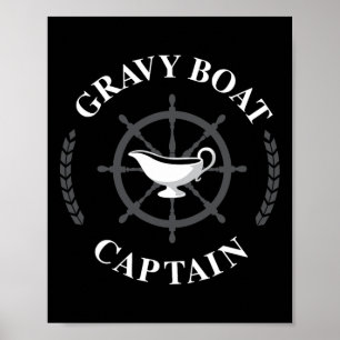 Poster Capitaine de la barque à sauce drôle de Thanksgivi