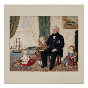 Poster Capitaine de la marine victorienne Famille Baie de