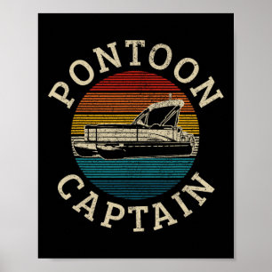 Poster Capitaine de Ponton Bateau Ponton Vintage Bateau