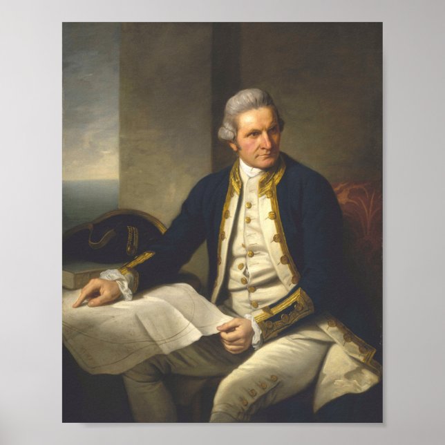 Poster Capitaine de portrait de James Cook (Devant)