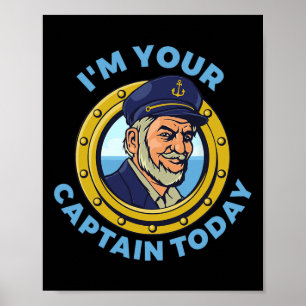 Poster Capitaine de voile de bateau de vie de navigation