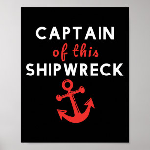 Poster Capitaine drôle de ce bateau naufragé Ancho