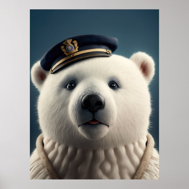 Poster Capitaine du pilote d'ours polaire (Devant)