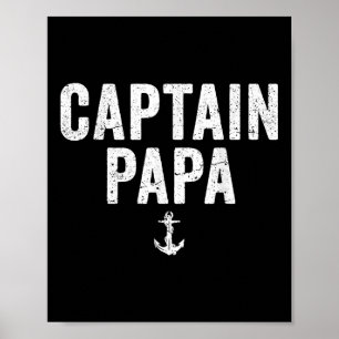 Poster Capitaine Papa Bateau Ponton Bateau Lac Pêche Voil