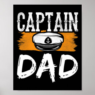 Poster Capitaine Papa Yacht Bateau Équipage Navire Père P