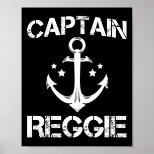 Poster Capitaine Reggie Funny Anniversaire Nom personnali