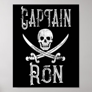 Poster Capitaine Ron Bateau Pirate Personnalisé Vintage