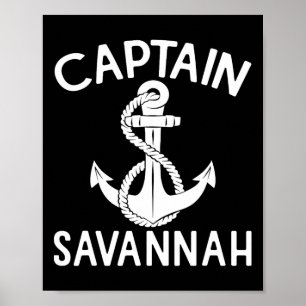 Poster Capitaine Savannah Yacht Bateau Navire Ancre Batea