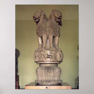 Poster Capital de lion du pilier de l'empereur Ashoka