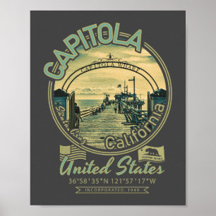 POSTER CAPITOLA PÈRE NOËL CRUZ CALIFORNIE - CAPITOLA WHAR