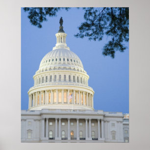 Poster Capitole des États-Unis au crépuscule, Washington 