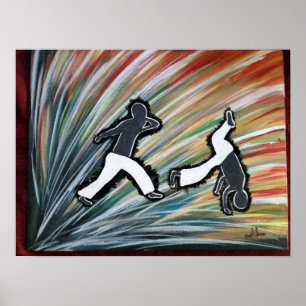 Poster capoeira jogo mixed martial art danse ginga cadeau