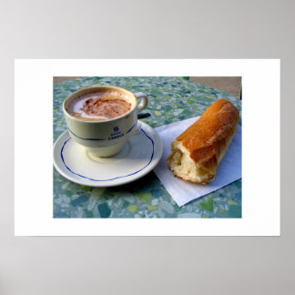 Poster Cappuccino et Baguette