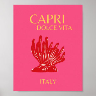 Poster Capri, Italie, rose