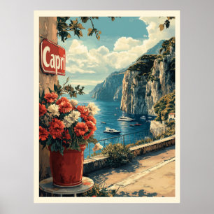 Poster Capri, Italie Vintage