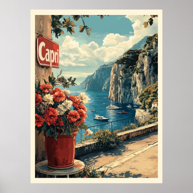 Poster Capri, Italie Vintage (Devant)