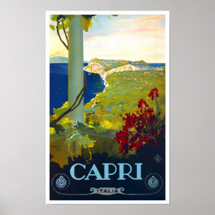 Poster Capri Italie voyage millésime