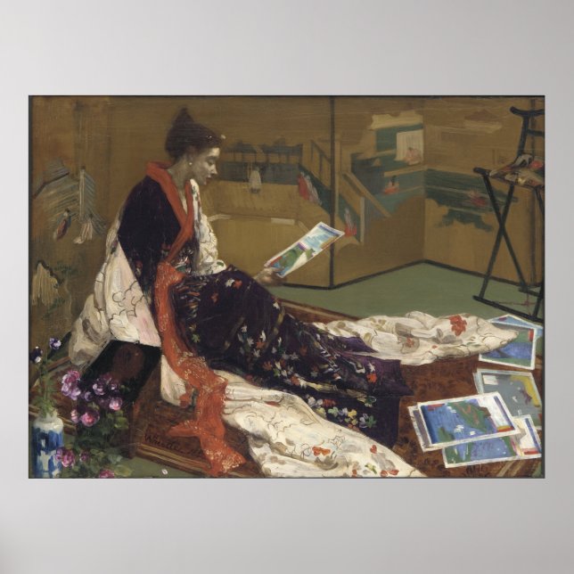 Poster Caprice en violet et or - James Whistler (Devant)