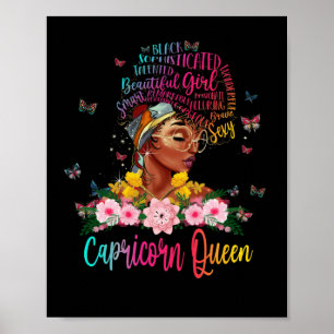 Poster Capricorn Queen Black Women Persistant Beautiful