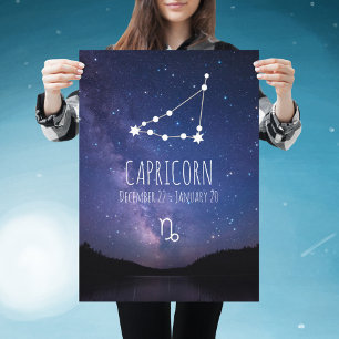 Poster Capricorne Constellation Zodiaque personnalisée