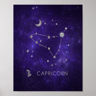 Poster Capricorne de violet zodiaque Horoscope astrolog