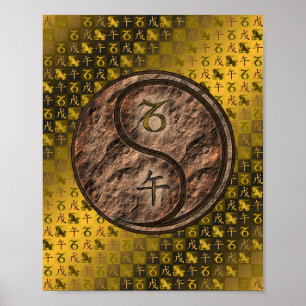 Poster Capricorne et Cheval de la Terre