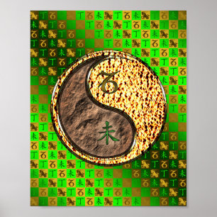 Poster Capricorne et chèvre de feu