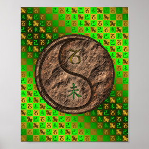 Poster Capricorne et chèvre de la Terre