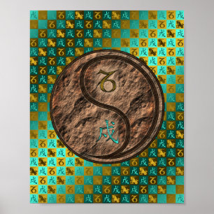 Poster Capricorne et chien de la Terre