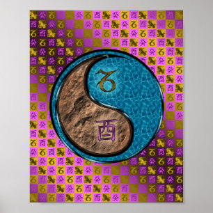 Poster Capricorne et coq d'eau