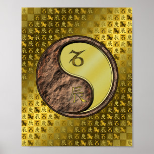 Poster Capricorne et Dragon Métal