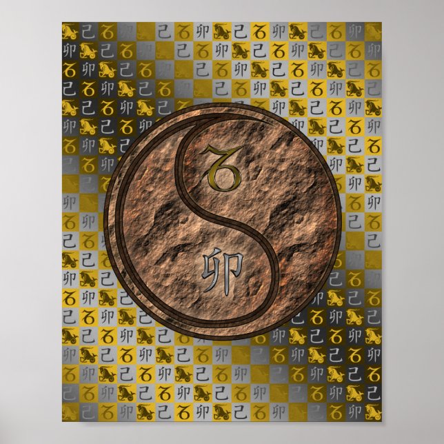 Poster Capricorne et lapin terrestre (Devant)