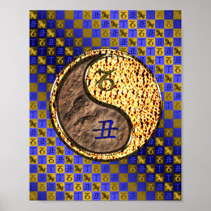 Poster Capricorne et Ox de feu