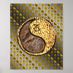 Poster Capricorne et Rabbit de feu