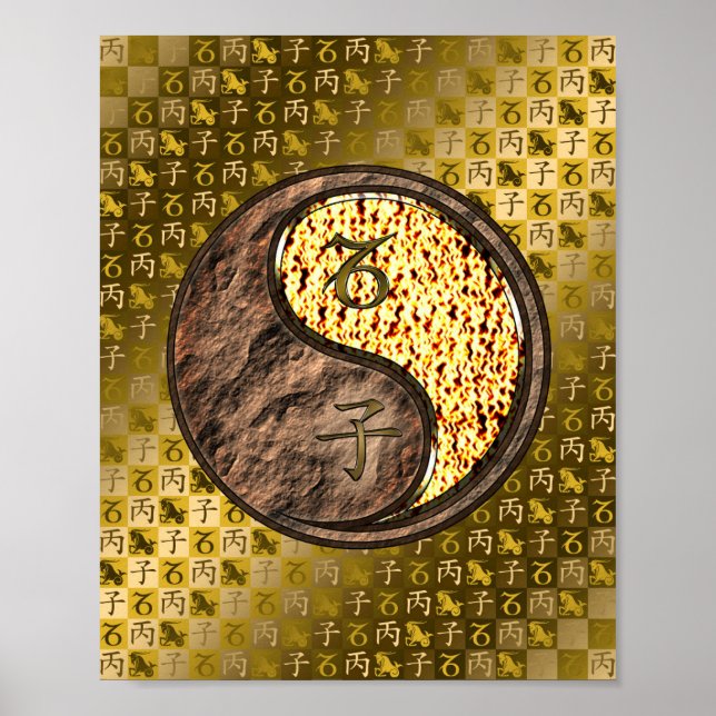 Poster Capricorne et rat de feu (Devant)
