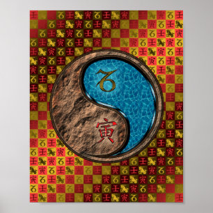 Poster Capricorne et tigre d'eau