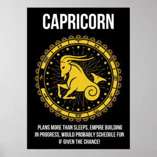 Poster Capricorne - Horoscope, Funny Zodiac Signal Humour