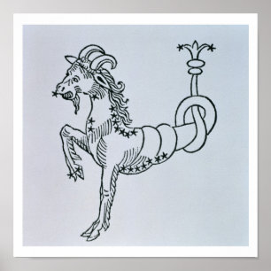 Poster Capricorne (la chèvre) une illustration du 'Poe