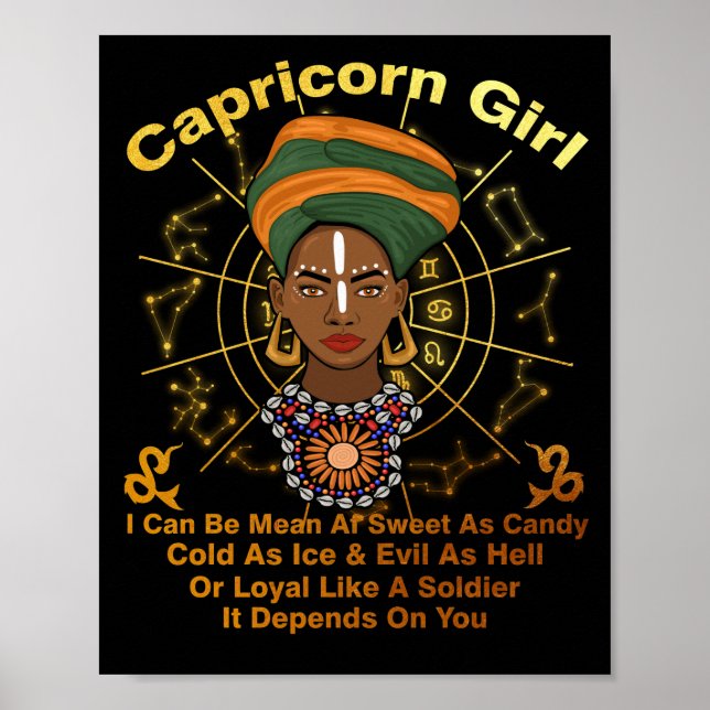 Poster Capricorne Queen Sweet Candy Anniversaire Femmes n (Devant)