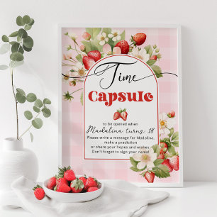 Poster Capsule de premier anniversaire de fraise
