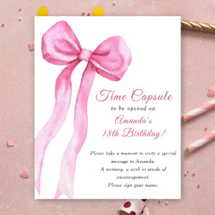 Poster Capsule temporel d'anniversaire de 1 an avec un nœ