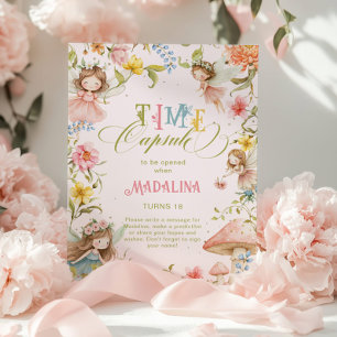 Poster Capsule Temporel Fée Anniversaire Fleur Sauvage Lu