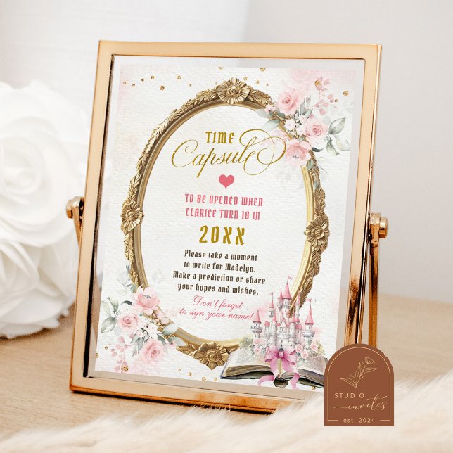 Poster Capsule Temporelle 1er Anniversaire Blush Rose Liv (Créateur téléchargé)