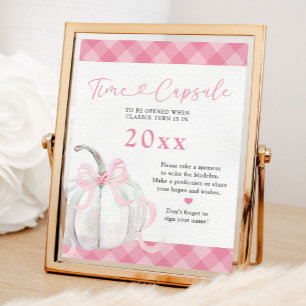 Poster Capsule Temporelle 1er Anniversaire Fille Citrouil