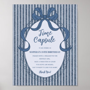 Poster Capsule Temporelle Anniversaire en Jean Bleu Coque